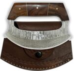 Damascus Ulu Knife with Wood